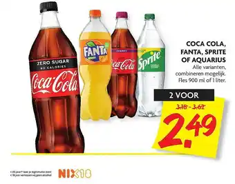 Dekamarkt Coca Cola, Fanta, Sprite Of Aquarius aanbieding