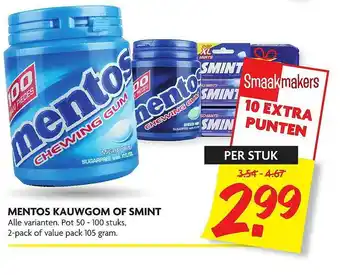 Dekamarkt Mentos Kauwgom Of Smint aanbieding