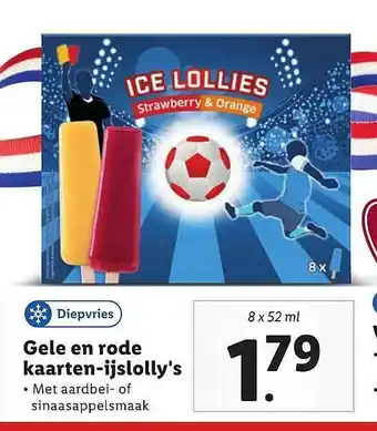 Lidl Gele En Rode Kaarten-Ijslolly's aanbieding