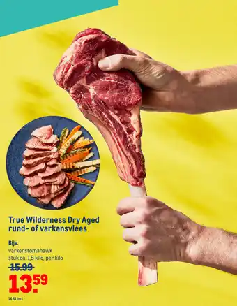 Makro True Wilderness Dry Aged rund- of varkensvlees aanbieding