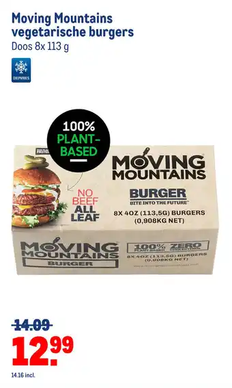 Makro Moving Mountains vegetarische burgers doos 8x113 g aanbieding