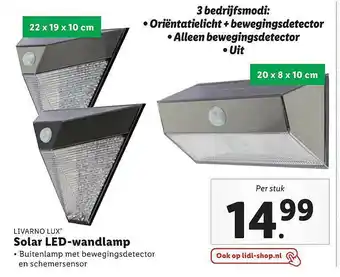 Lidl Livarno Lux Solar Led-Wandlamp aanbieding