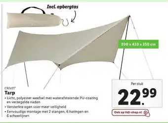 Lidl Crivit Tarp aanbieding