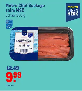 Makro Metro Chef Sockeye zalm MSC 200g aanbieding