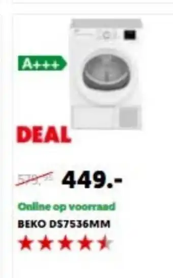 MediaMarkt Beko DS7536MM aanbieding