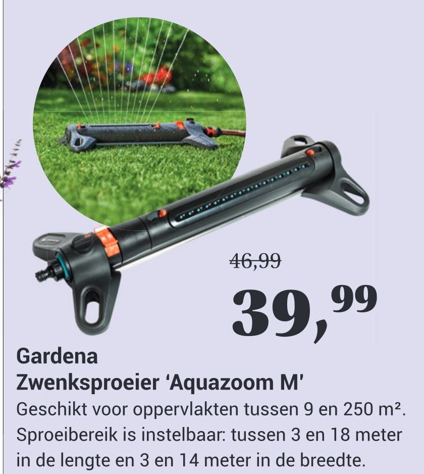 Gardena Zwenksproeier Aquazoom M Aanbieding Bij Tuinwereld