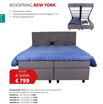 Woonboulevard Poortvliet Boxspring New York 140*200 cm aanbieding