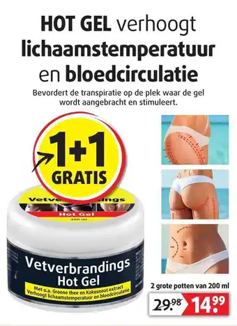 Lucovitaal Lucovitaal Vetverbrandings Hot Gel 1+1 Gratis aanbieding