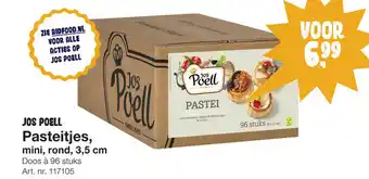 Bidfood Jos Poell pasteitjes mini of rond 3.5cm 96st aanbieding