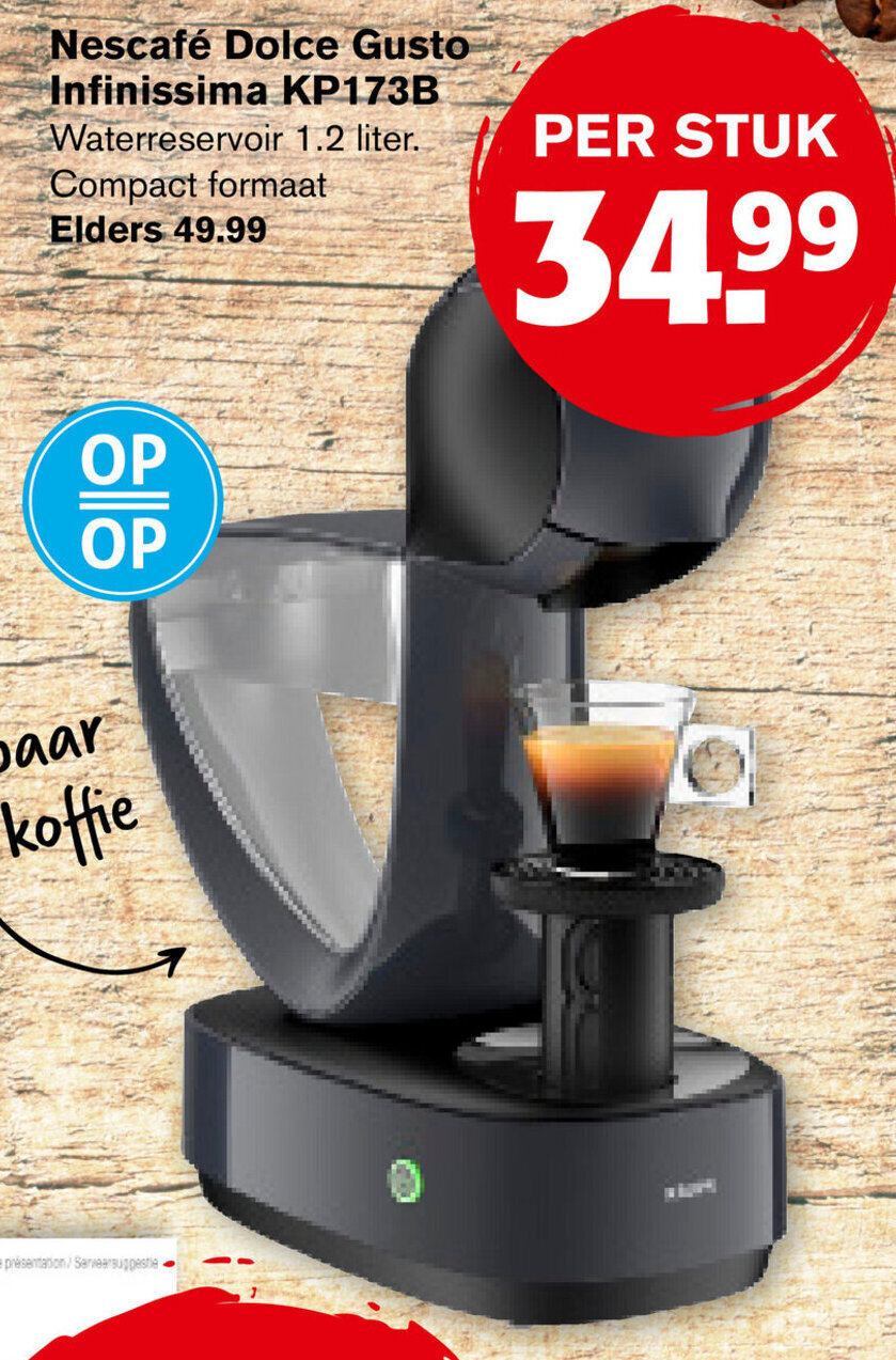 Nescafe Dolce Gusto Infinissima KP173B 1.2L aanbieding bij Hoogvliet