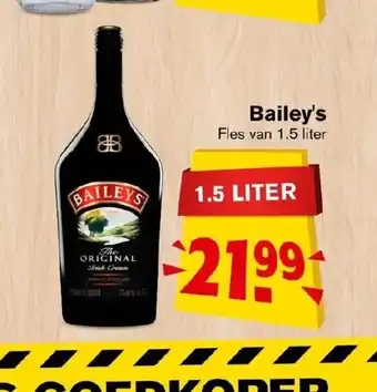 Hoogvliet Bailey's fles van 1.5 liter aanbieding