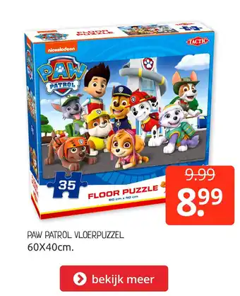 Boekenvoordeel PAW PATROL VLOERPUZZEL aanbieding