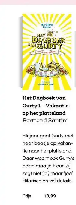 BookSpot Het Dagboek Van Gurty 1 - Vakantie Op Het Platteland - Bertrand Santini aanbieding