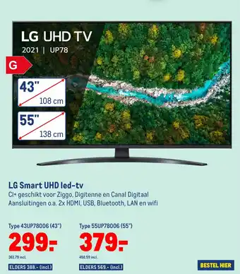 Makro LG Smart UHD led-tv 43UP78006 43" aanbieding