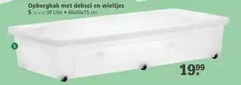 Marskramer Opbergbak Met Deksel En Wieltjes aanbieding