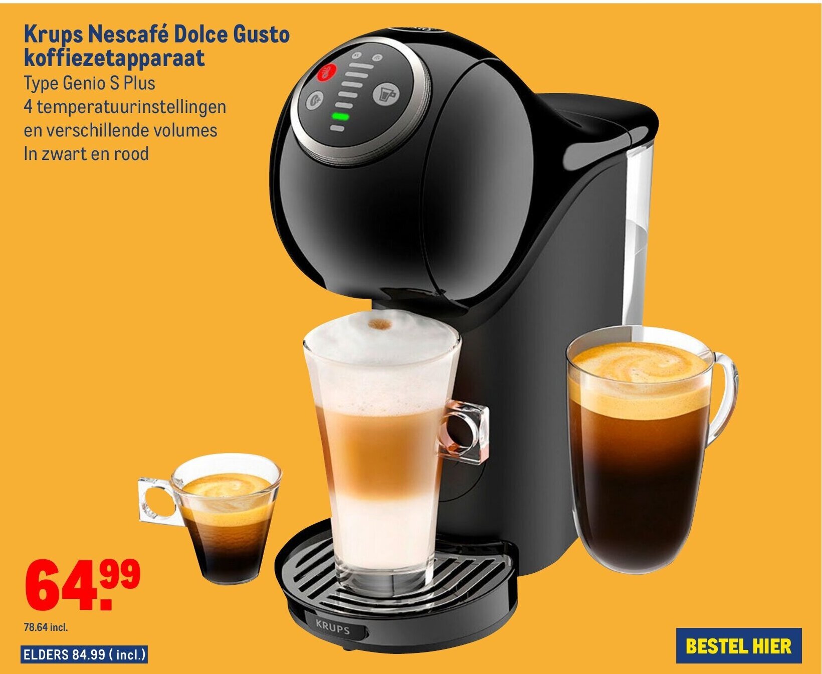 Krups Nescafe Dolce Gusto koffiezetapparaat Genio S Plus aanbieding bij