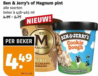 Poiesz Ben & Jerry's of Magnum pint aanbieding