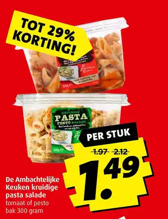 Boni De Ambachtelijke Keuken kruidige pasta salade aanbieding