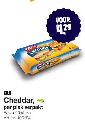 Bidfood Eru Cheddar 40st aanbieding