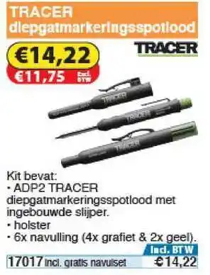 Toolstation Tracer Diepgatmarkeringsspotlood aanbieding