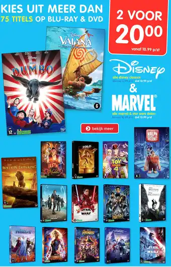 Boekenvoordeel Disney & Marvel Blu-Ray & DVD aanbieding