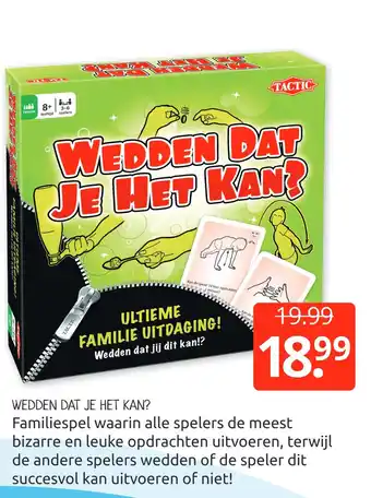 Boekenvoordeel WEDDEN DAT JE HET KAN? aanbieding