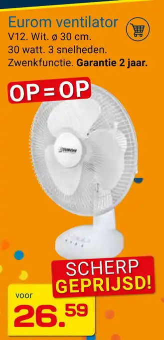 Kluswijs Eurom Ventilator aanbieding