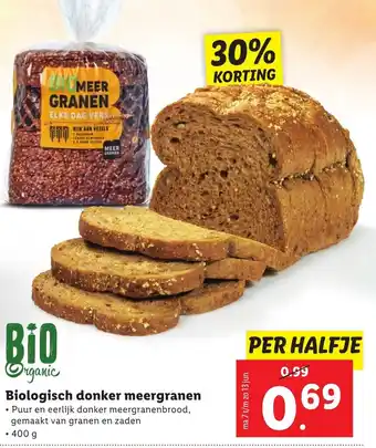 Lidl Biologisch donker meergranen 400 gr aanbieding