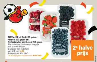 Albert Heijn Nederlanse aardbeien 250 gram aanbieding