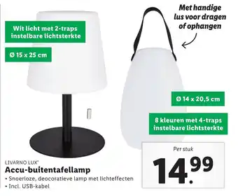 Lidl LIVARNO LUX Accu-buitentafellamp aanbieding