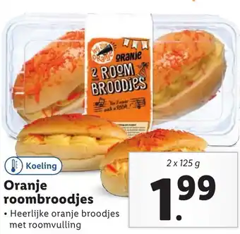 Lidl Oranie roombroodjes 2*125 gr aanbieding