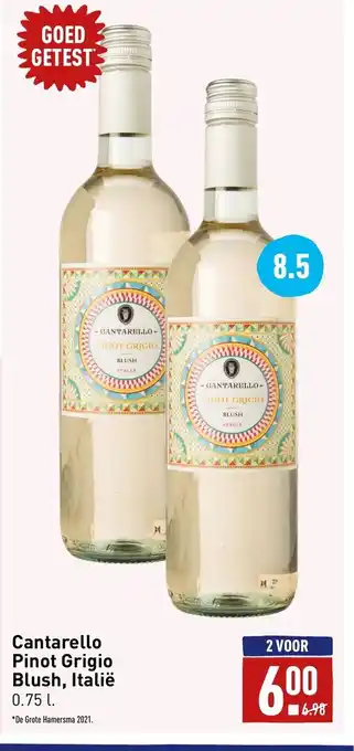 ALDI Cantarello Pinot Grigio Blush, Italie 0.75l aanbieding