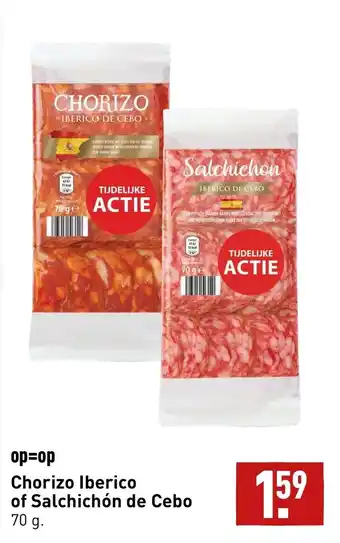 ALDI Chorizo Iberico of Salchichon de Cebo 70g aanbieding