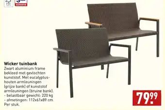 ALDI Wicker tuinbank 112x61x89 cm aanbieding