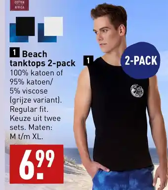 ALDI Beach tanktops 2-pack M t/m XL aanbieding