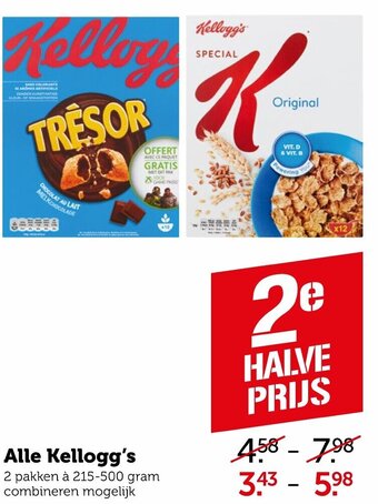 Coop Kellogg's 215-500g aanbieding