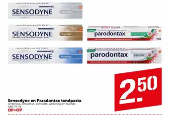 Coop Sensodyne en Paradontax tandpasta 75ml aanbieding