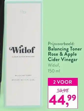 Holland & Barrett Witlof Balancing Toner Rose & Apple Cider Vinegar 2*150ml aanbieding