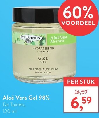 Holland & Barrett De Tuinen Aloe Vera Gel 98% 120ml aanbieding