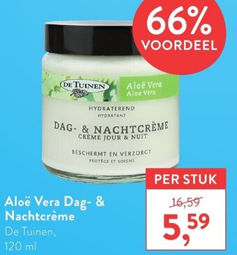 Holland & Barrett De Tuinen Aloe Vera Dag- & Nachtcreme 120ml aanbieding