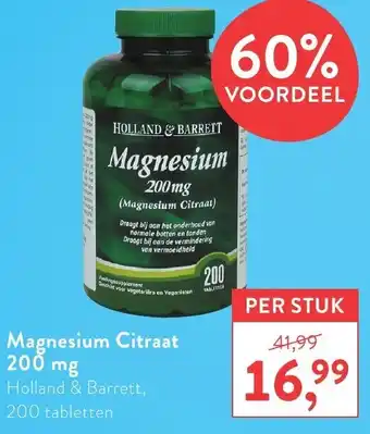 Holland & Barrett Holland & Barrett Magnesium Citraat 200mg 200 tabs aanbieding