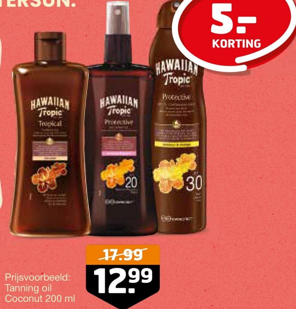Hawaiian Tropic Tanning oil Coconut 200 ml aanbieding bij Trekpleister
