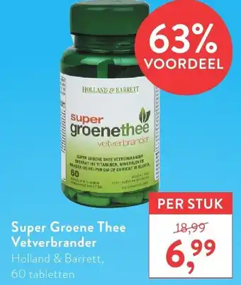 Holland & Barrett Holland & Barrett Super Groene Thee Vetverbrander 60 tabs aanbieding