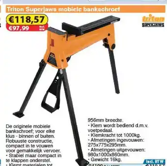 Toolstation Triton Superjawa Mobiele Bankschroef aanbieding