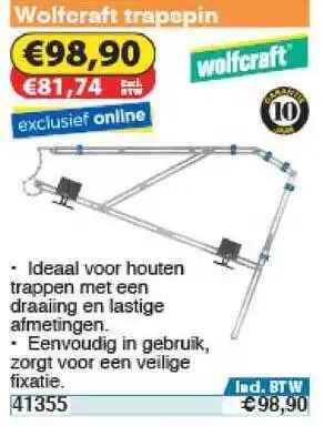 Toolstation Wolfcraft Trapspin aanbieding