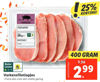 Lidl Varkensfiletlapjes aanbieding
