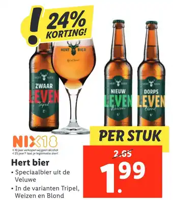 Lidl Hert bier aanbieding