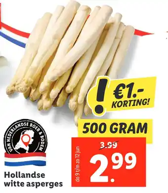 Lidl Hollandse witte asperges aanbieding