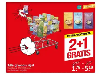 Coop Alle g'woon rijst 3 pakken a 275-1000 gram combineren mogelijk aanbieding