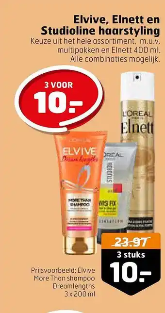 Trekpleister Elvive, Elnett En Studioline Haarstyling aanbieding